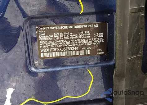 2018 BMW X1 xDrive28I from USA, damaged, VIN WBXHT3C3XJ5F89344